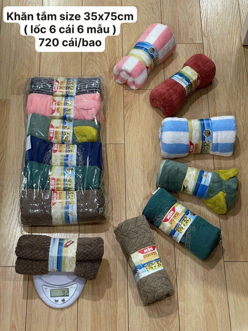 Khăn tắm set 6 cái size 35x75cm (kiện 120 set)