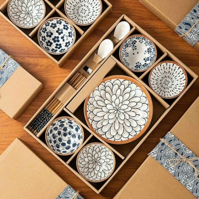 Bộ bát đĩa hoa cúc Tmark (Kiện 16 bộ)
