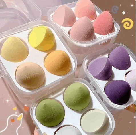 Hộp 4 bông mút trang điểm tán kem nền siêu mịn và tự nhiên (Kiện 200 hộp)