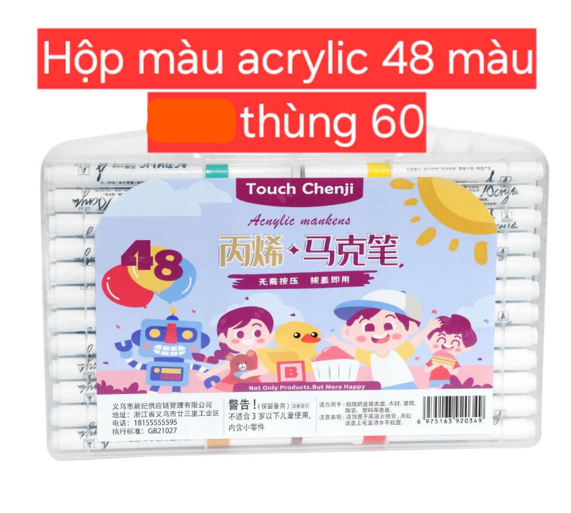 Hộp nhựa 48 bút màu nước Acrylic (Kiện 60 hộp)