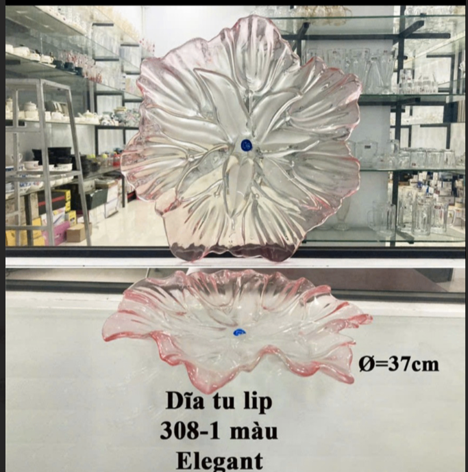 Dĩa hoa tulip 308-1 màu (Kiện 6 cái) (Hàng nguyên kiện)