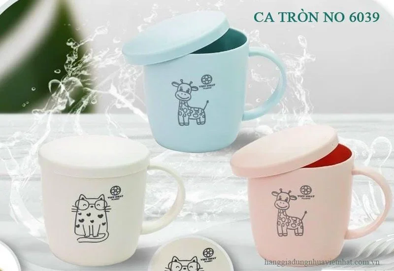 [Hàng Việt Nhật] Ca tròn có nắp 6039