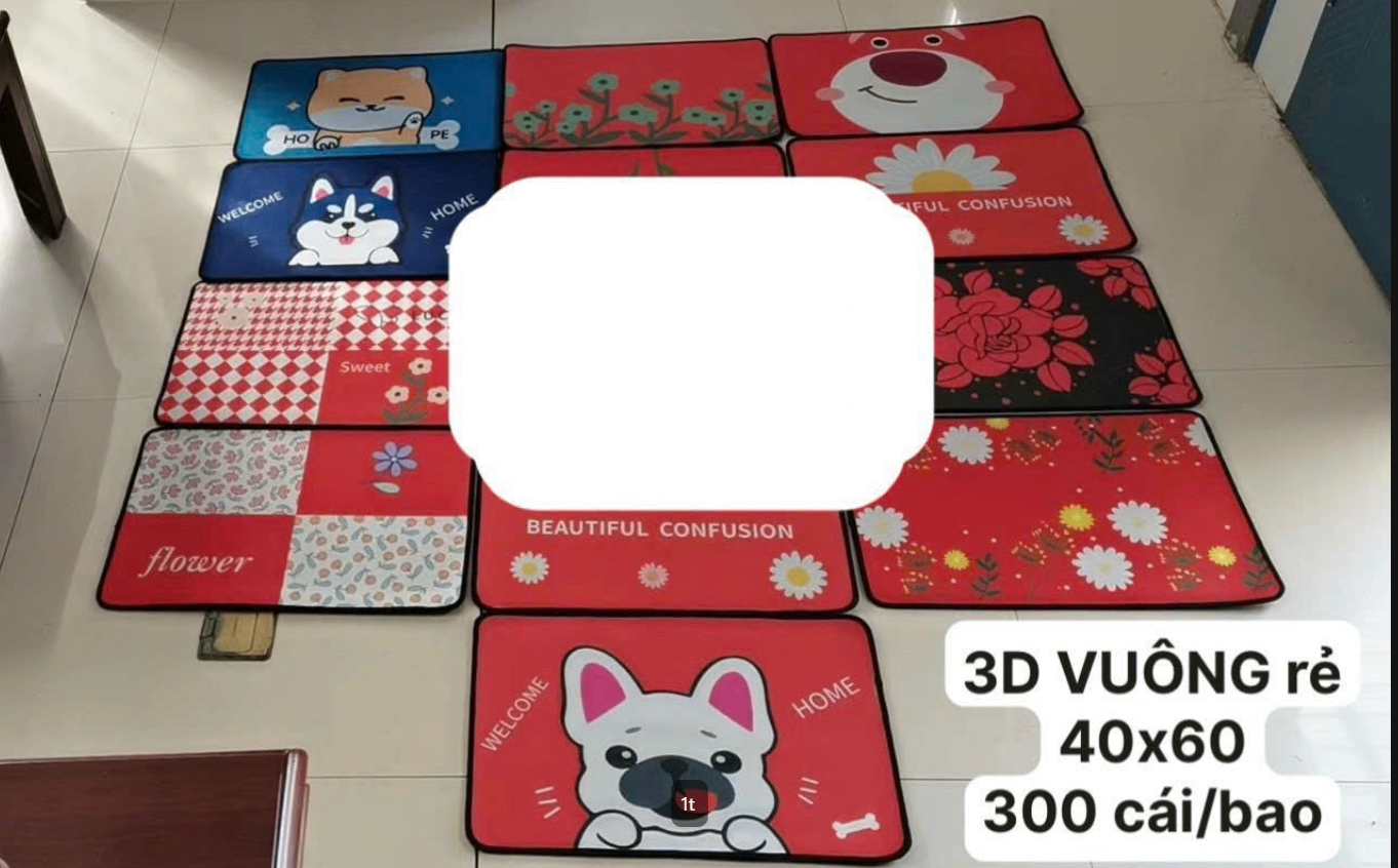 Thảm 3D kt40x60cm (Kiện 300 cái)