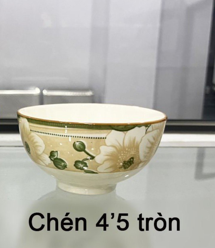 Chén cơm 4.5 tròn hoa trà (Kiện 120 cái) (Hàng nguyên kiện)