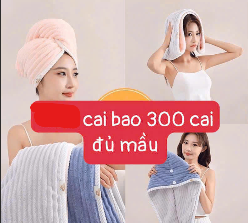 Khăn quấn ủ tóc (Kiện 300 cái)