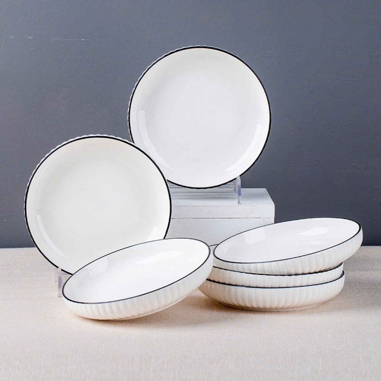 Đĩa sứ tròn size 8 (Kiện 50 cái)(Hàng nguyên kiện)