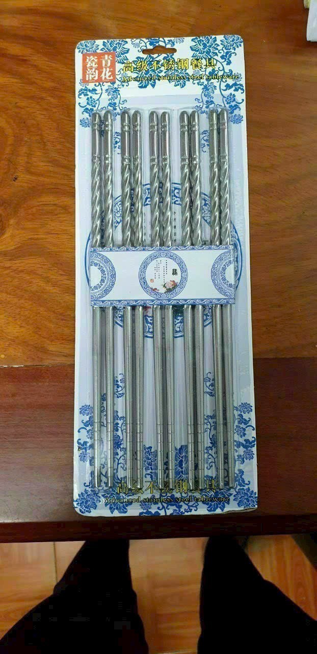 Set 5 đôi đũa inox an toàn sức khỏe Tmark (Kiện 600 set)