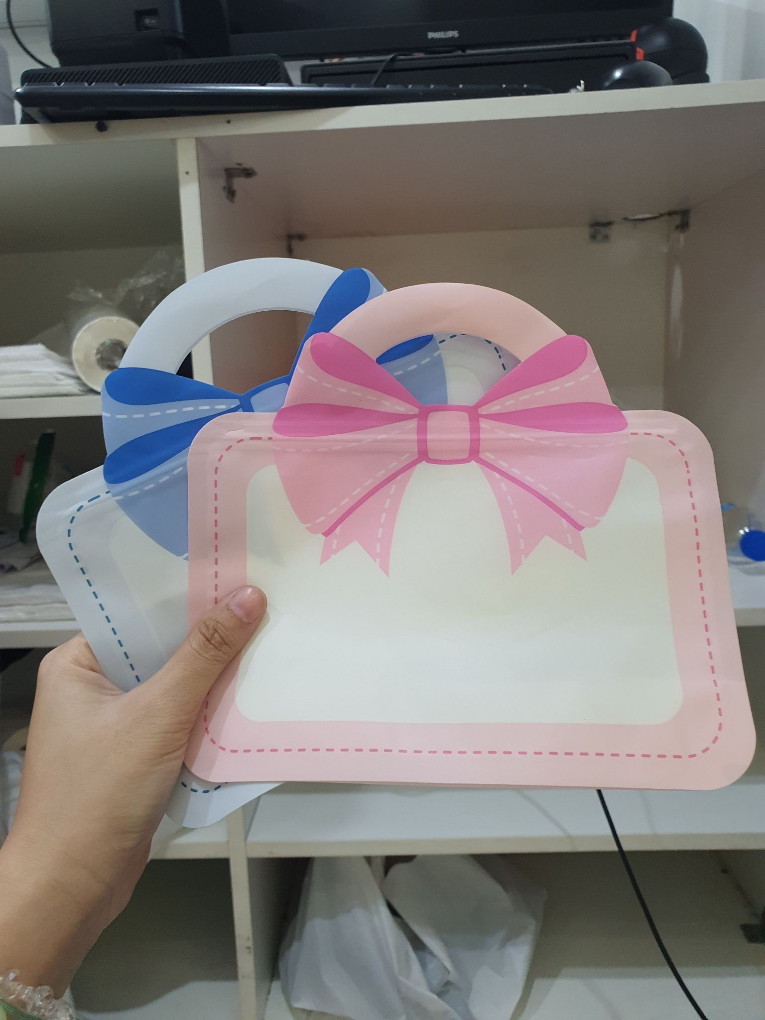 Set 3 túi nhựa niêm phong hình nơ