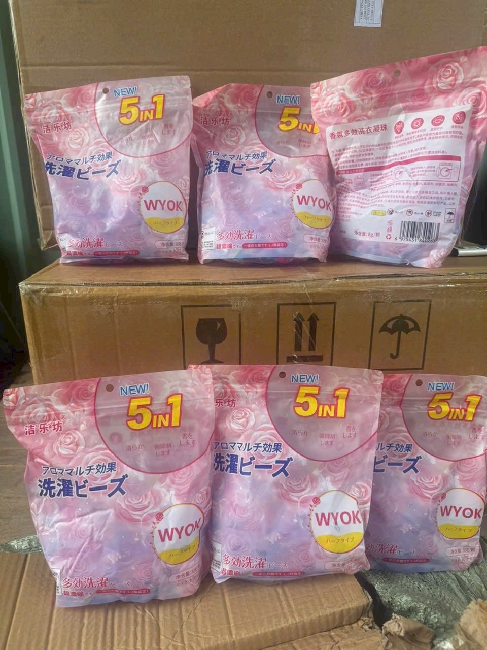 Viên giặt xả nước hoa 5in1 (kiện 50 túi)