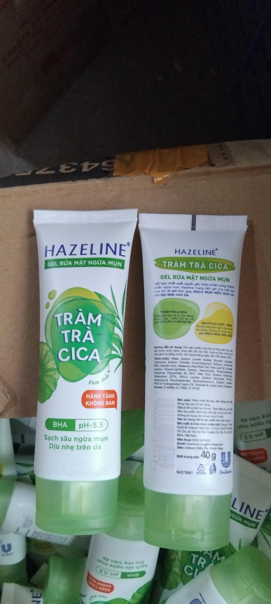 Sữa rửa mặt tràm trà Hazeline 40g dịu nhẹ, ngừa mụn Tmark