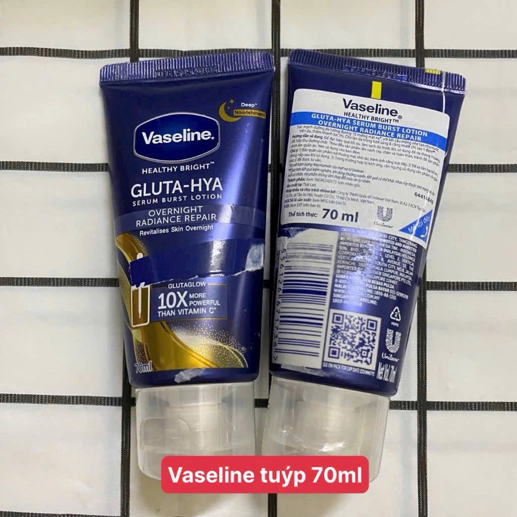 Tuýp sữa dưỡng thể trắng da vaseline 10X 70ml (Thùng 100 tuýp)