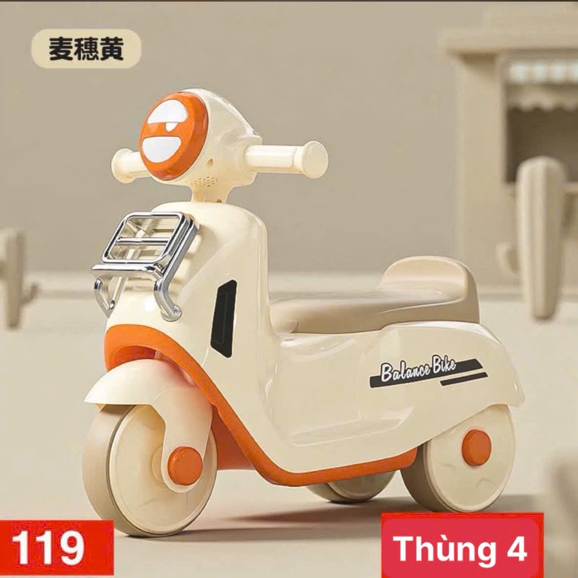 Đồ chơi: Xe chòi chân cho bé, có 4 bánh chất liệu: nhựa + sắt, có nhạc, dùng pin, chiều cao yên 34cm.Model: 919. KT: (53-73*28*36)cm+/-10%.Mới 100%