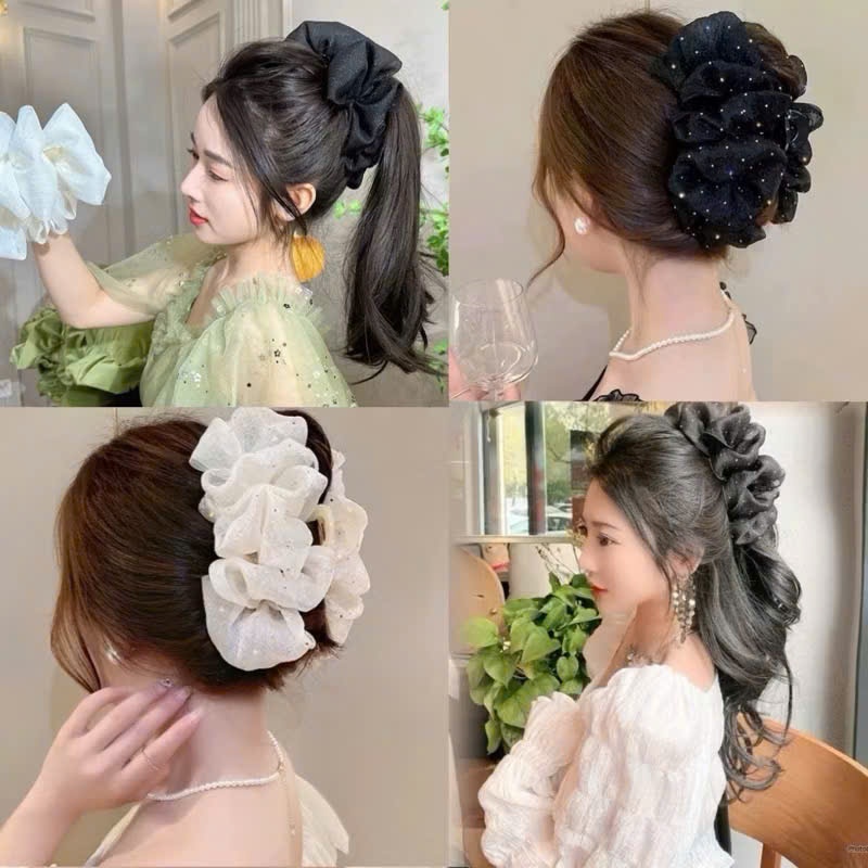 Kẹp tóc bong bóng voan đính kim sa (Kiện 200 cái)