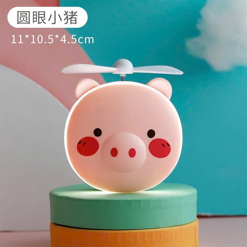 Quạt heo hồng mini siêu dễ thương có gương đèn Led Tmark ( Kiện 250 cái) ( Hàng ngyên kiện)