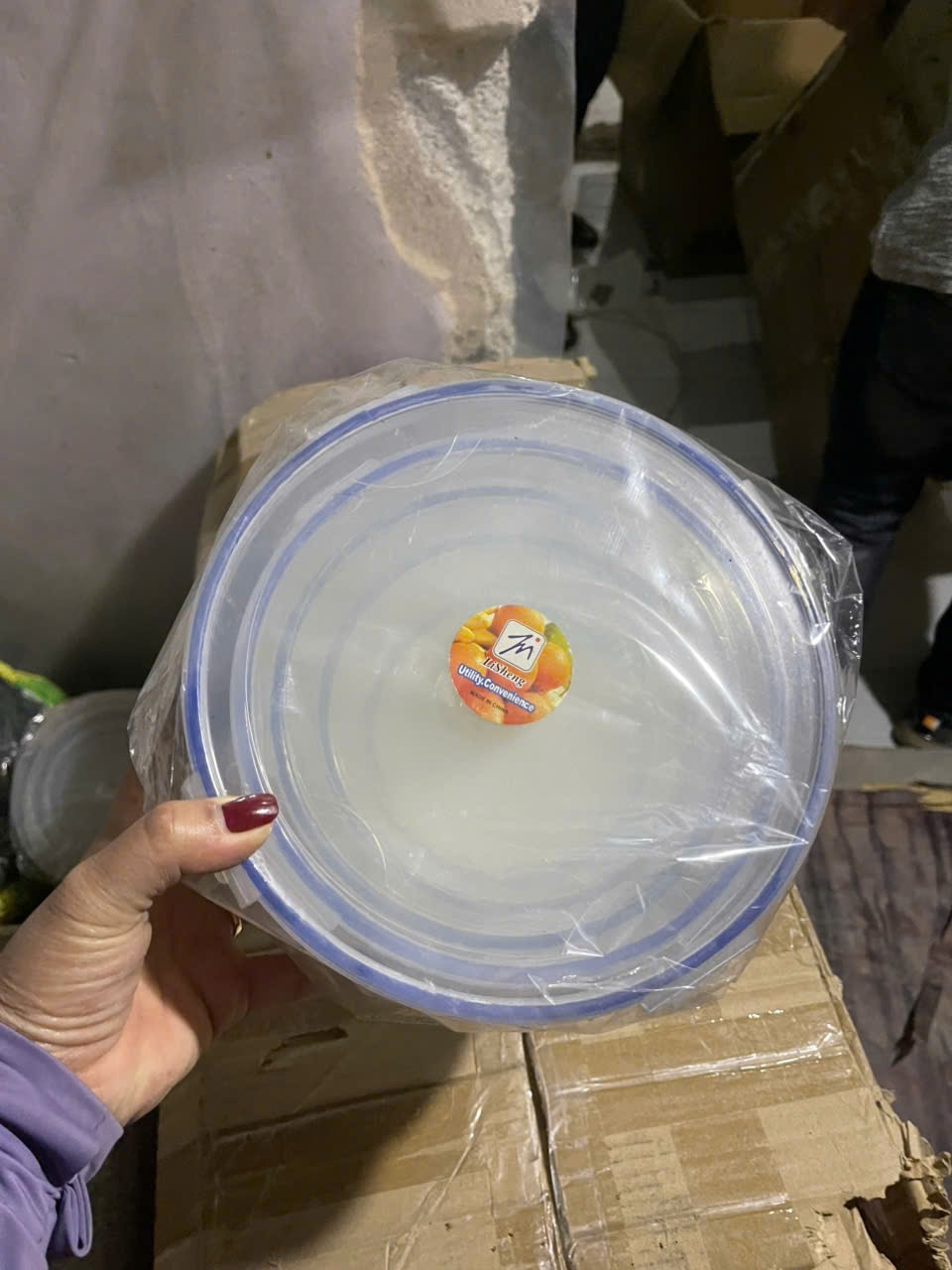 Set hộp nhựa đựng thực phẩm tròn (Kiện 100 set)