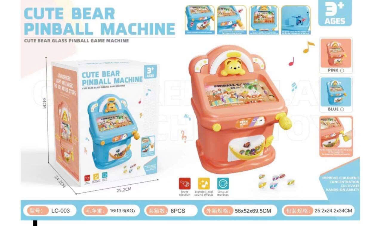 Đồ chơi trẻ em bằng nhựa: bộ trò chơi bắn bi, gồm máy và 20 viên bi, dùng pin
