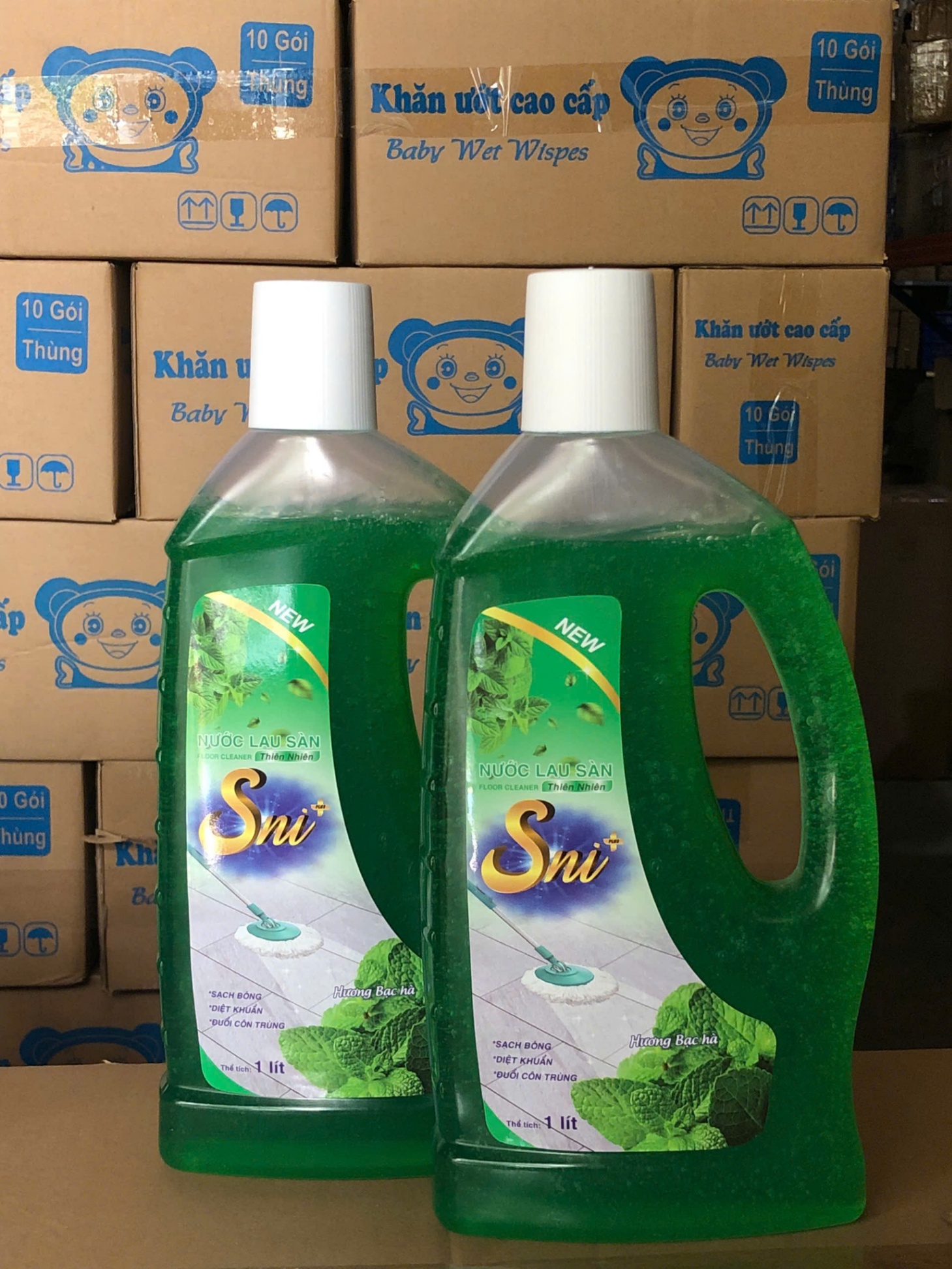 Nước lau nhà Sni 1L dung dịch đậm đặc hương thơm mát Tmark (Kiện 15 chai)(Hàng nguyên kiện)