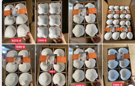 Set 6 chén sứ trắng đựng nước chấm (Kiện 20 set) (Hàng nguyên kiện)