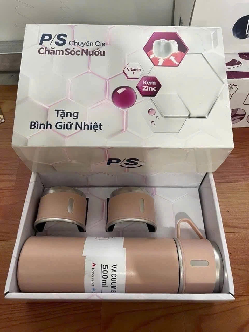Bộ bình giữ nhiệt kèm 2 tách quà tặng PS (Kiện 24 bộ)