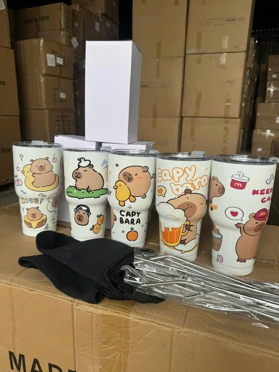 Ly giữ nhiệt capybara kèm túi (kiện 50 cái)