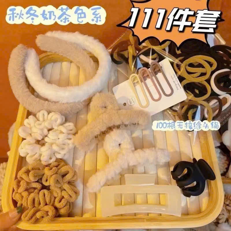 Set kẹp tóc 111 chi tiết phong cách Hàn Quốc thu đông siêu xinh Tmark (Kiện 100 set)