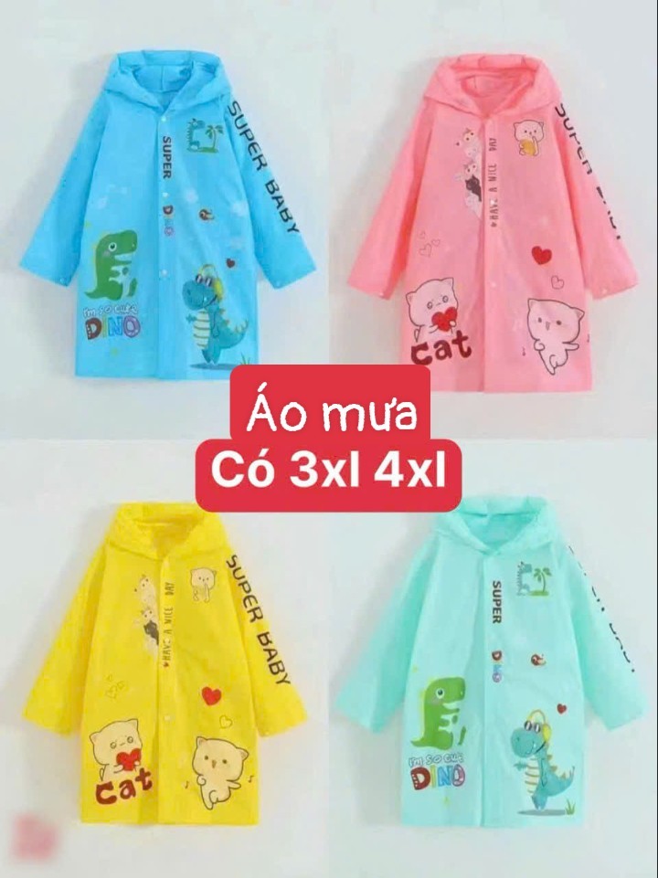 Áo mưa dễ thương cho bé chống thấm nước Tmark (Kiện 100 cái)