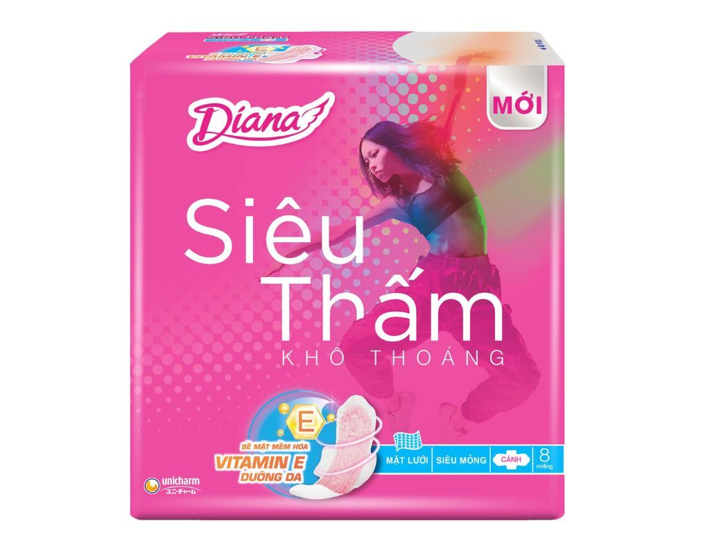 BVS Diana siêu thấm siêu mỏng cánh (Kiện 48 gói)
