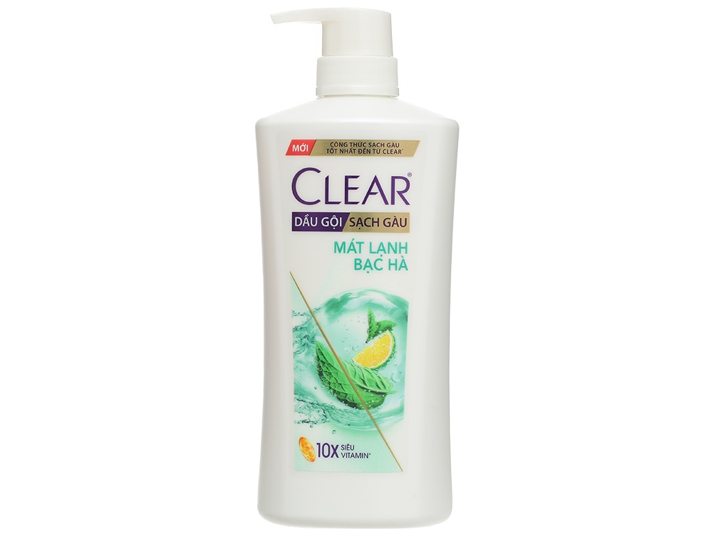 Dầu gội Clear mát lạnh bạc hà 630g (Kiện 8 chai)
