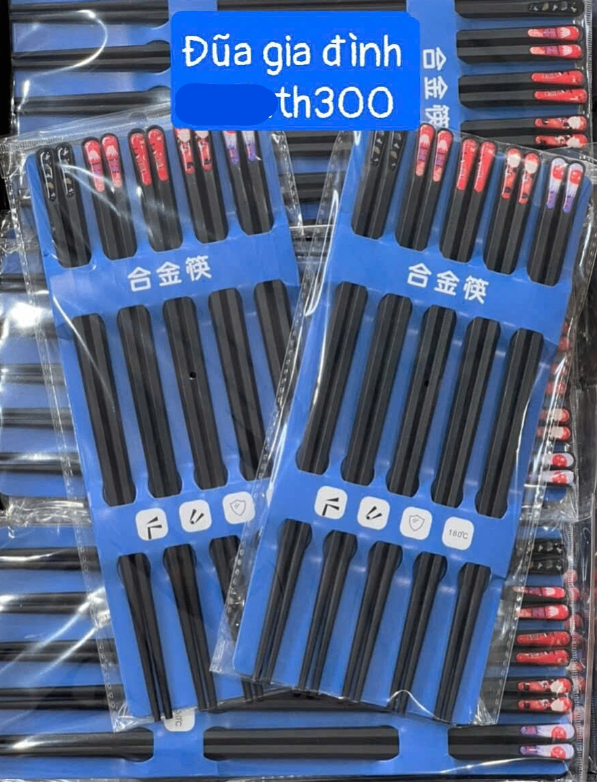 Set 5 đôi đũa gia đình màu đen Tmark (Kiện 300 set)