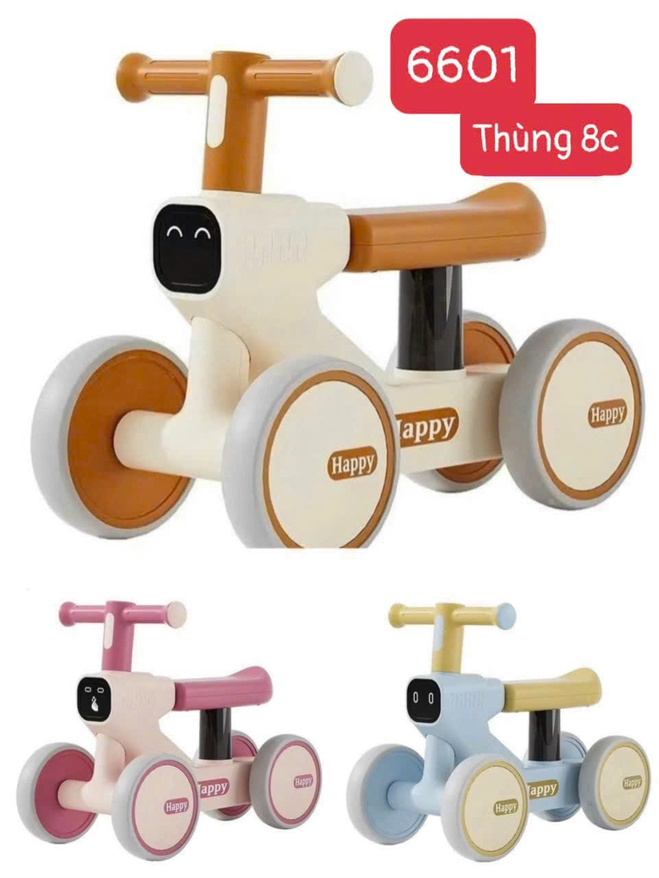 Xe chòi happy 4 bánh cho bé (Kiện 8 cái)