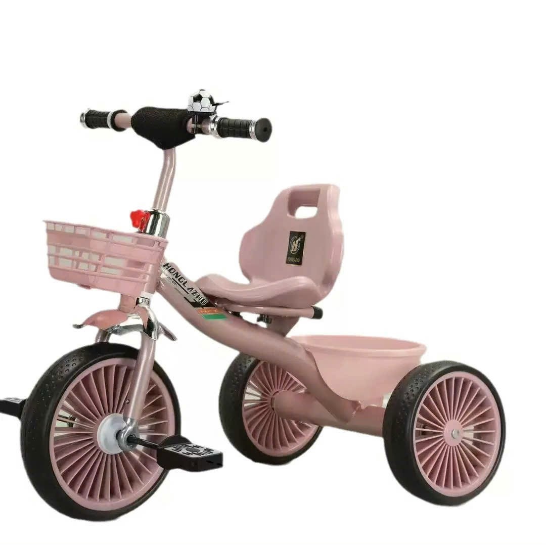 Đồ chơi: Xe đạp 3 bánh trẻ em, chất liệu: nhựa +sắt, có 03 bánh+1 chỗ ngồi, chiều cao từ mặt đất đến mặt yên là 40cm, model 614. KT(56*36*50)cm+/-10%, mới 100%