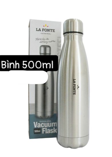 La Fronte- Bình giữ nhiệt 500ml inox 304- màu inox (Kiện 50 cái) 2