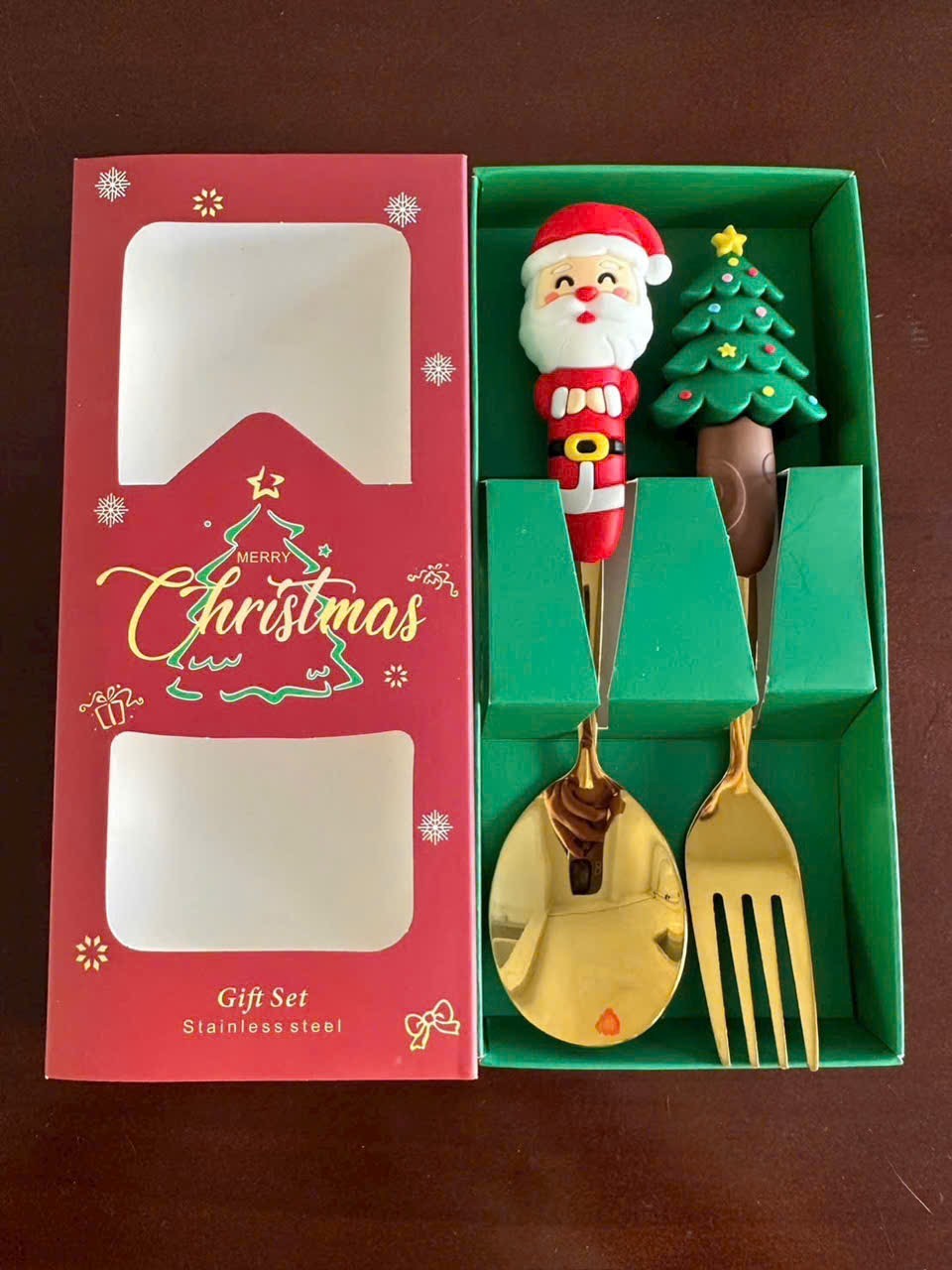 Set 2 thìa vàng Noel ( kiện 200 set) ( Hàng Nguyên kiện) 2