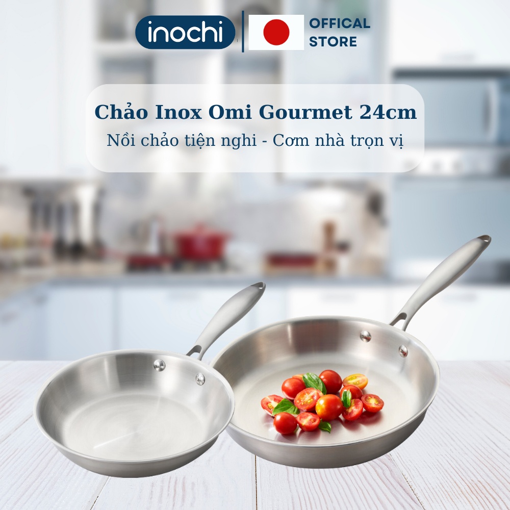 [Quà tặng không bán] Chảo Inox nguyên khối cao cấp Omi Gourmet 24cm 2