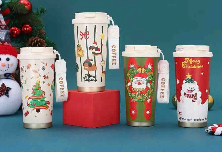 Bình giữ nhiệt họa tiết noel (Kiện 100 cái) 2
