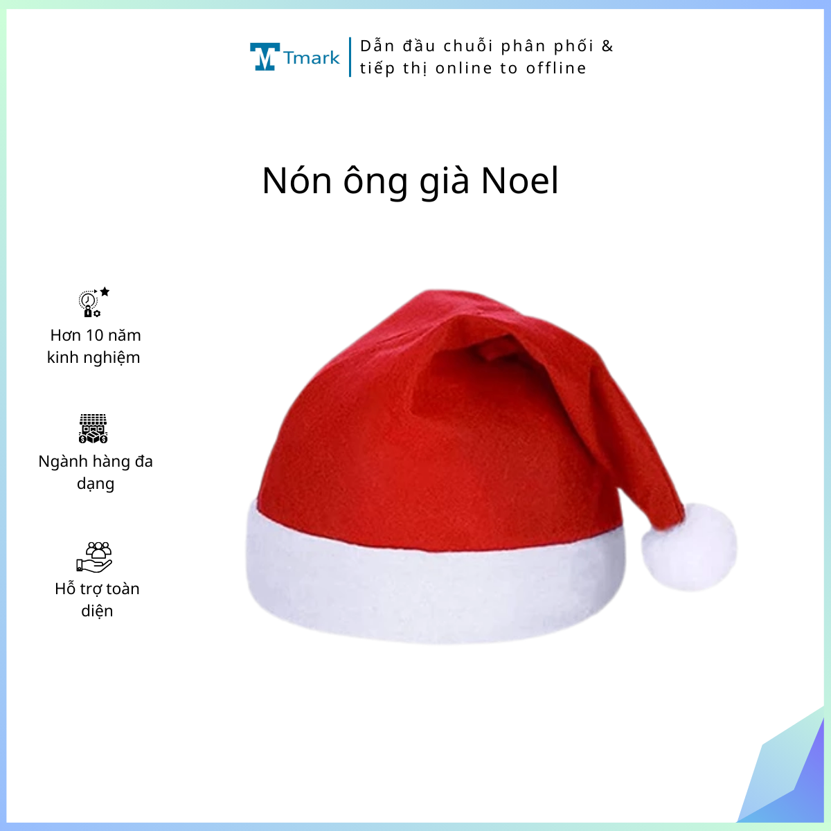 Nón ông già noel trơn có lông dễ thương ( kiện 100 cái )