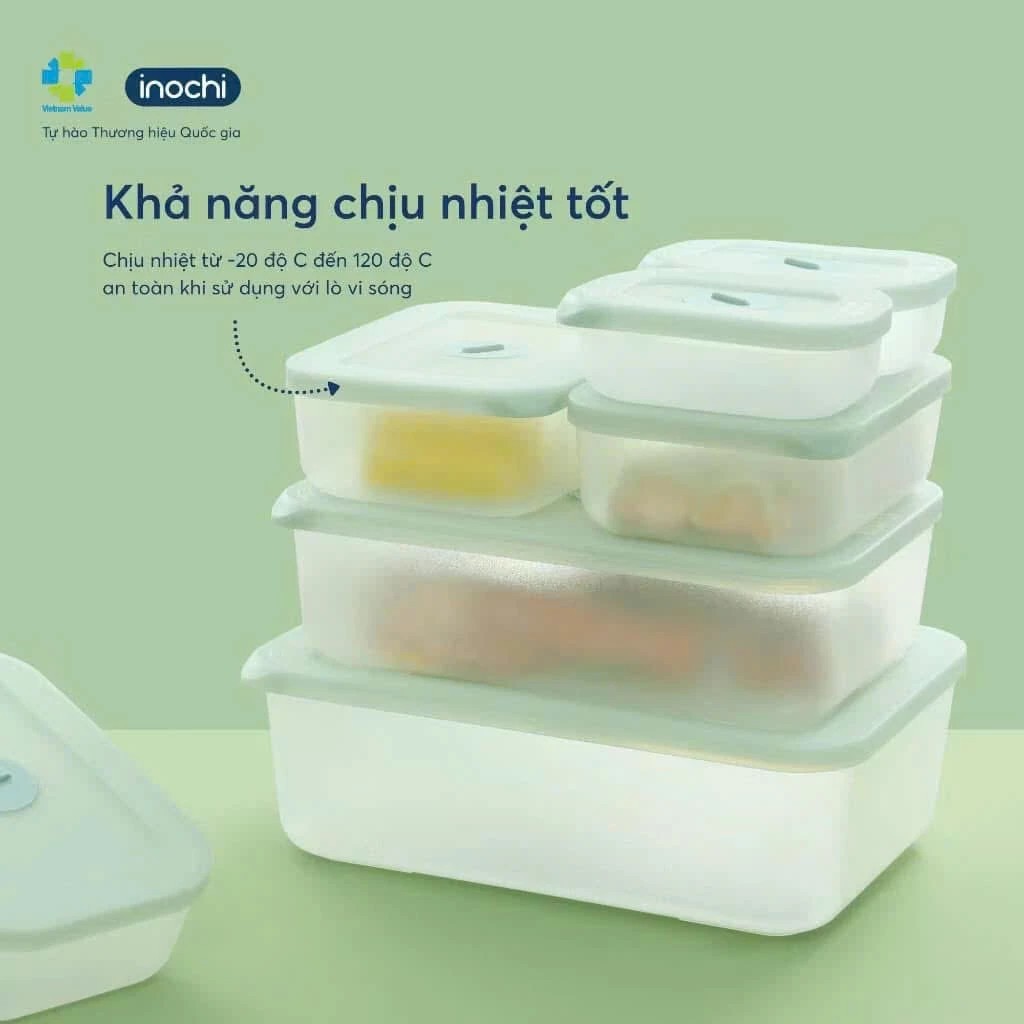 Inochi - Bộ 7 hộp thực phẩm trữ đông 290ml (4 hộp), 900ml (2 hộp), 3600ml 2