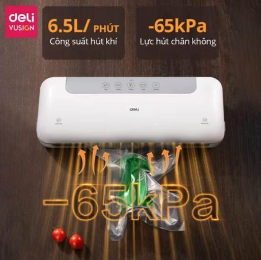 Máy Hút Chân Không Thực Phẩm DELI 65K PA Hút Hàn Miệng Túi Tự Động Bảo Quản Thực Phẩm 2