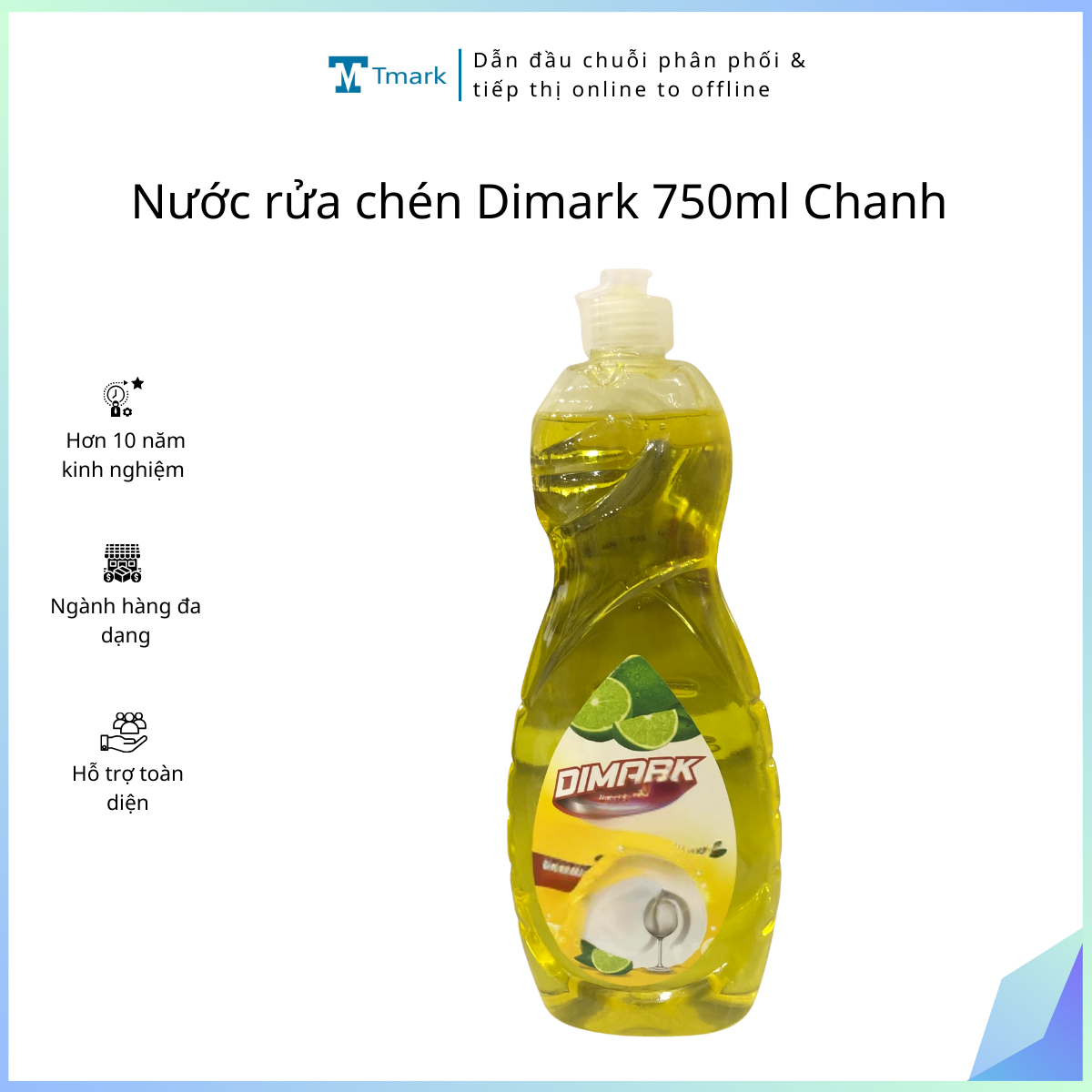 Nước rửa chén Dimark 750ml Chanh (Kiện 18 chai)