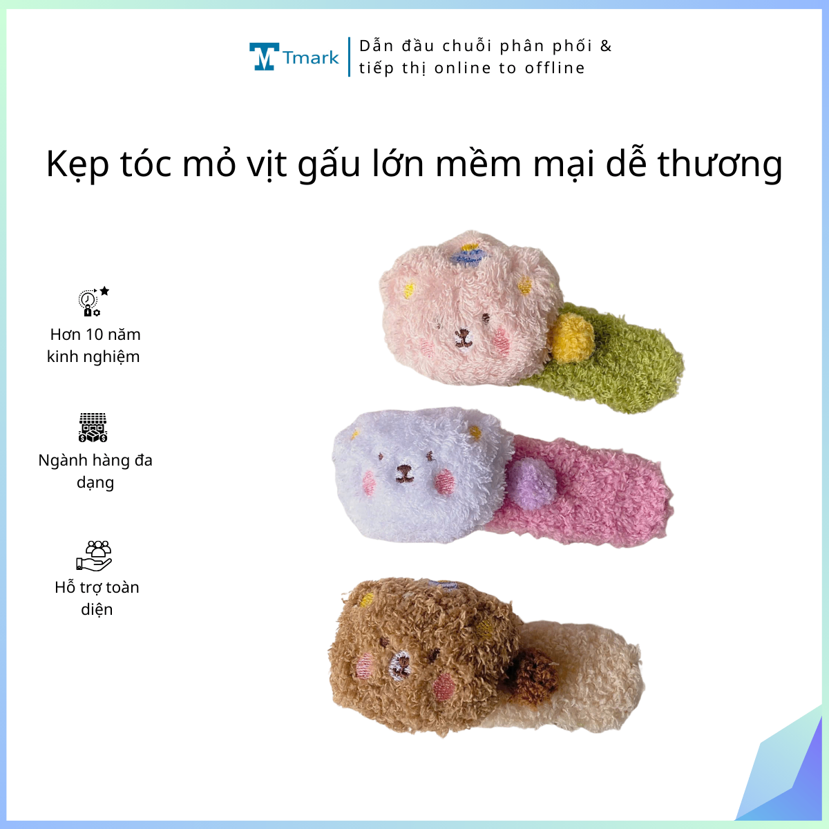 Kẹp tóc mỏ vịt gấu lớn mềm mại dễ thương cho nữ ( kiện 1300c )