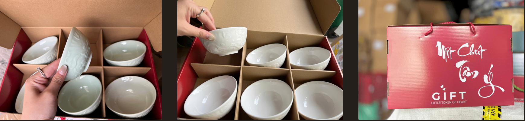 Set 6 chén sứ trắng Gift (Kiện 14x3 bộ) 3