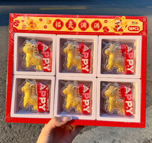 Set 18 móc khóa hình ngựa dây treo Happy ( kiện 5 set ) 2