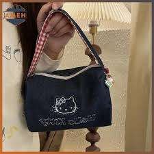 Túi xách vải jean cầm tay Hello kitty (Kiện 120 cái) 2