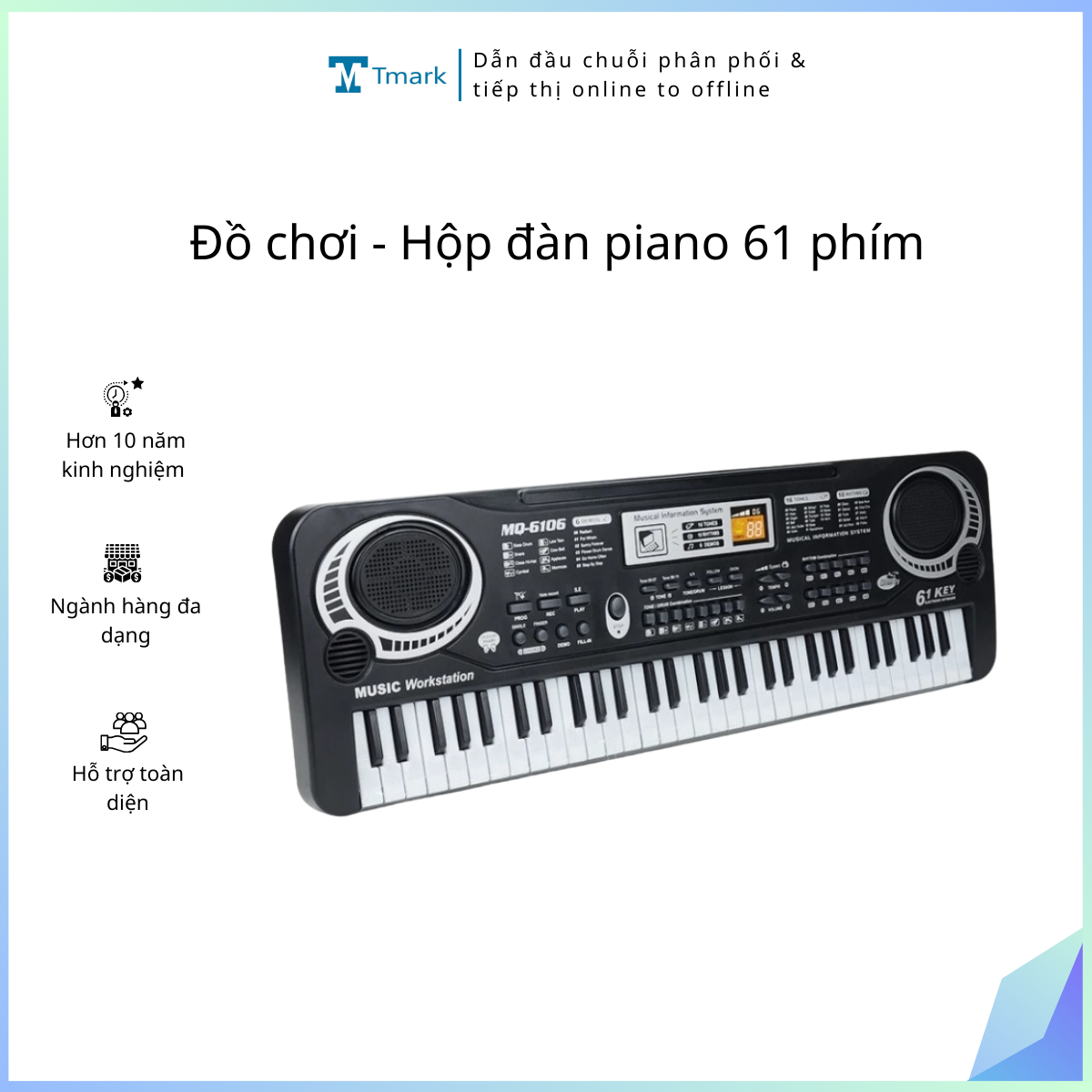 Đồ chơi trẻ em: Đàn organ, bằng nhựa . Kí hiệu : HDA-MQ6106. KT: (54*5*17)cm. +/-10%, dùng pin. Hàng mới 100%
