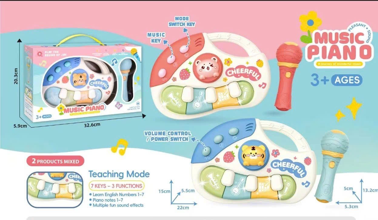 Đồ chơi - Hộp đàn Piano kèm mic ( Kiện 100 cái) 2