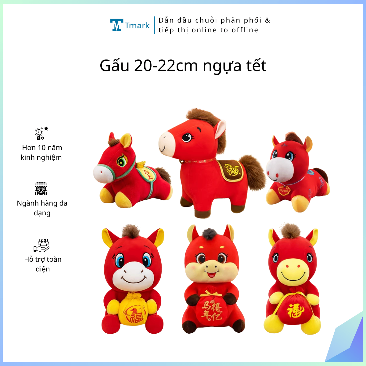 Gấu 20-22cm ngựa tết (Kiện 100 con)