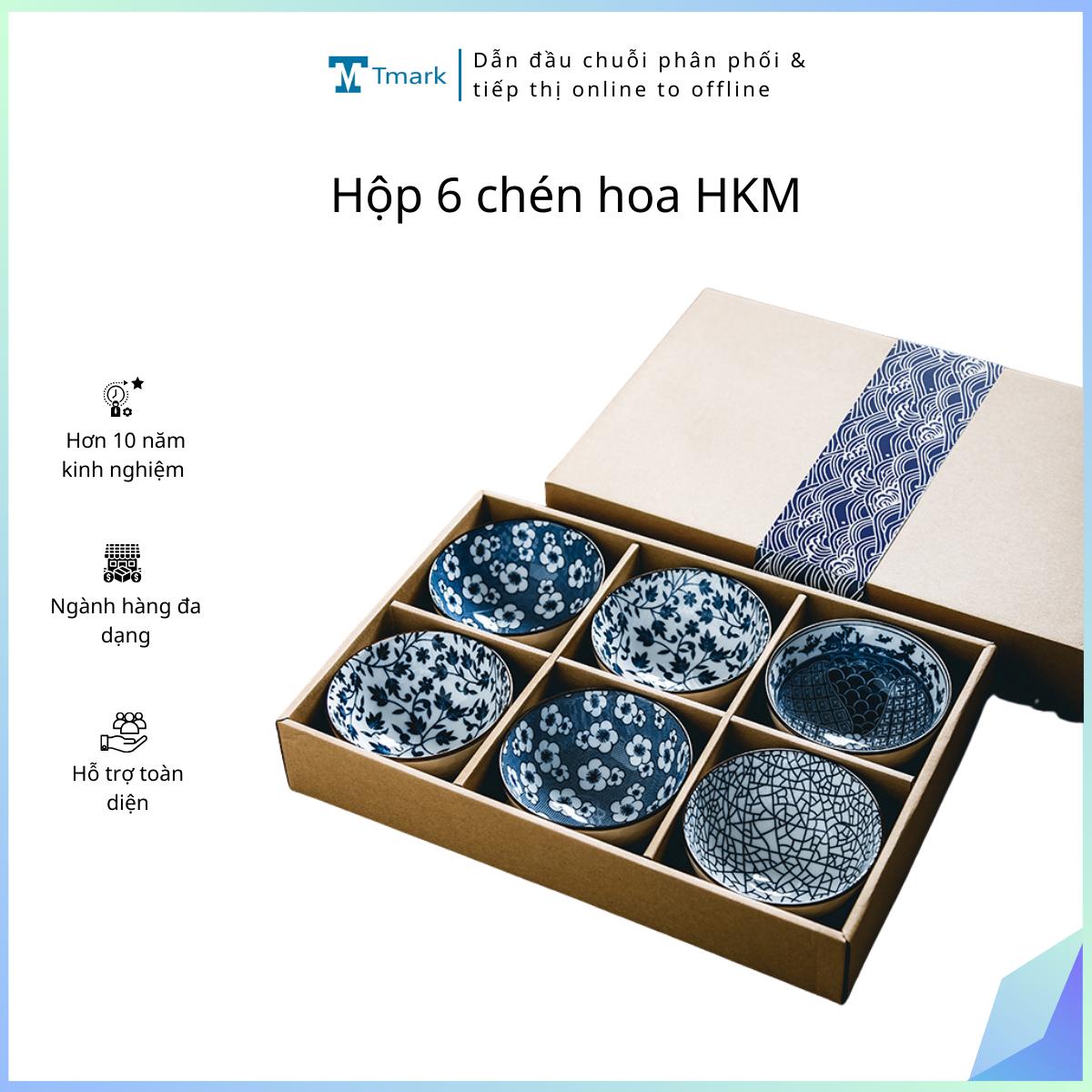 Hộp 6 chén hoa HKM ( Kiện 100 hộp)
