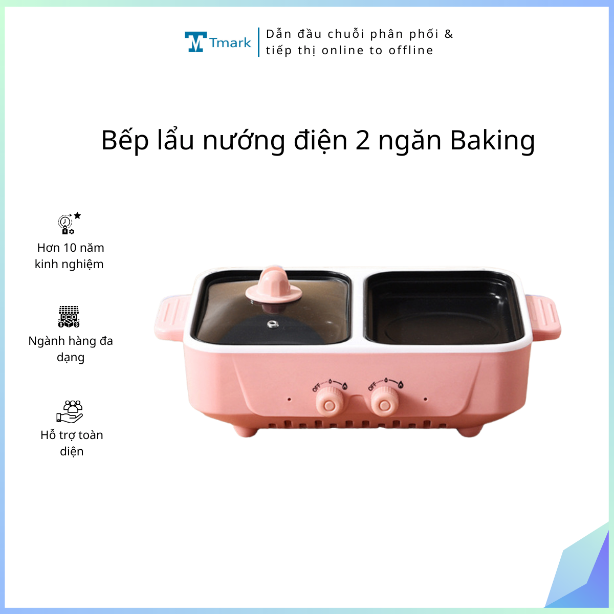 Bếp lẩu nướng điện 2 ngăn Baking (kiện 30 cái)