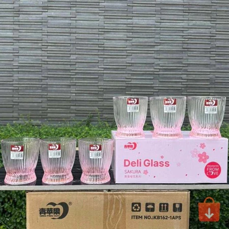 Inochi - Bộ 6 cốc thủy tinh Sakura 280ml (Kiện 8 bộ) 2