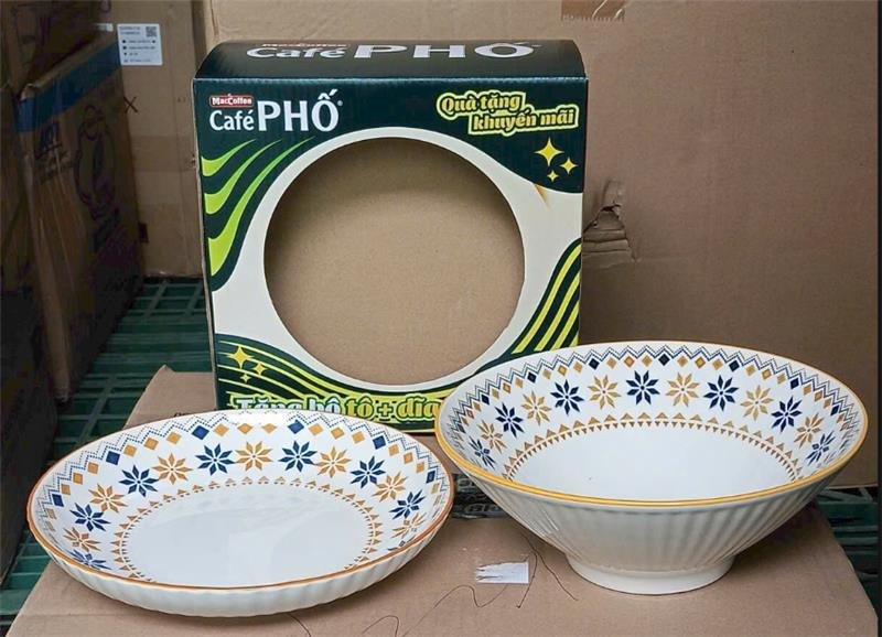 Bộ tô dĩa sứ thổ cẩm (Kiện 50 bộ)(Hàng nguyên kiện) 2
